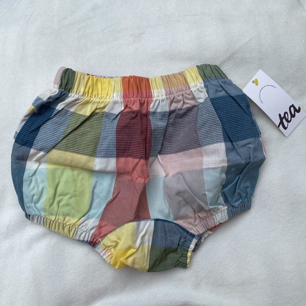 NEW Tea Collection Ruffle Plaid Bubble Shorts